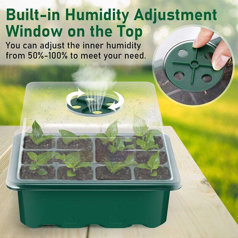 3/5/10 Set 12 Hole Plant Seed Grow Box Propagation Nursery Seedling Starter Tray - 3PCS