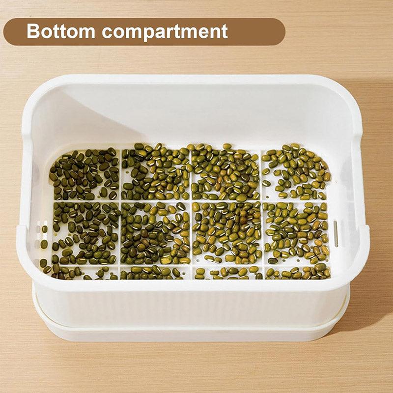 Seedling Tray Sprout Tray Soilless Hydroponic Planting Pot for Indoor Gardening - White