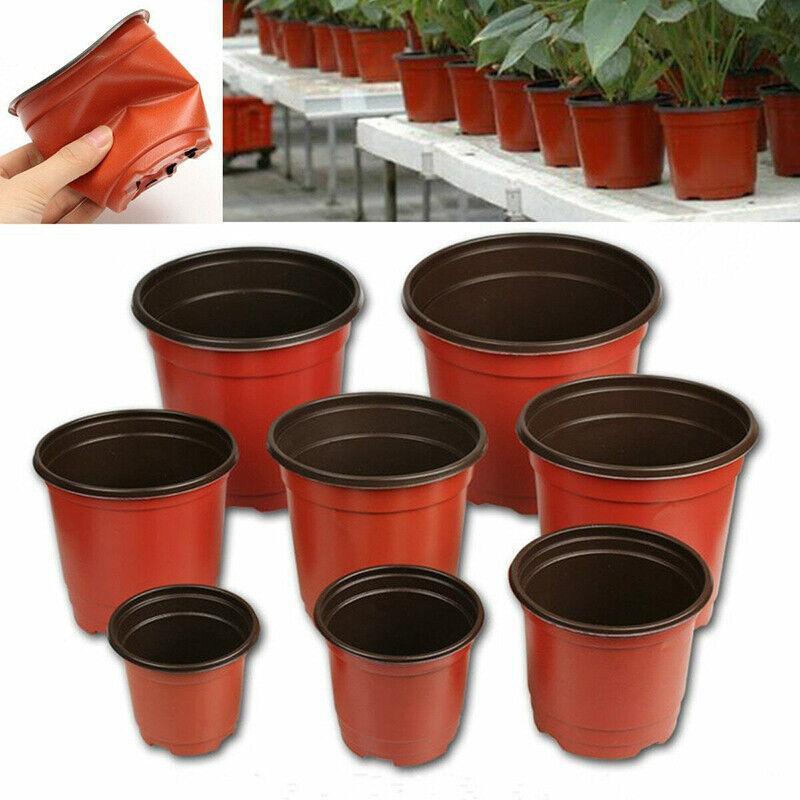 20Pcs Plastic Plant Pots Nursery Garden Seedling Flower Growing Containers - BN180-17.5x14.6cm