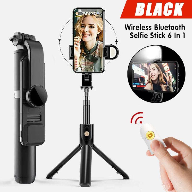 Wireless Bluetooth Selfie Stick Tripod with Remote Control for Phones 6 in 1