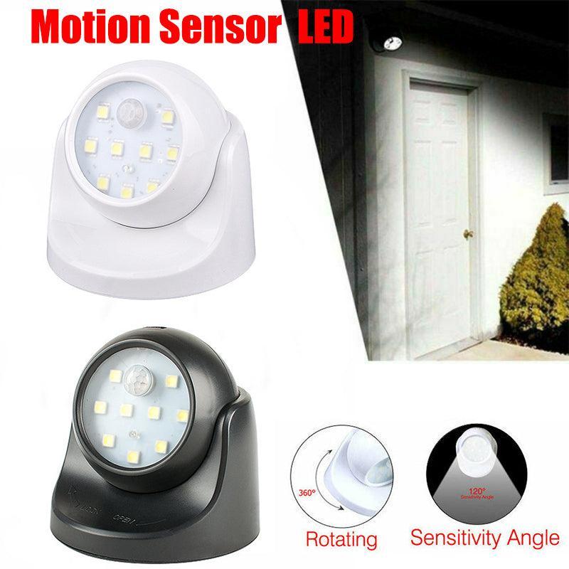 360° Battery Operated Indoor Outdoor Garden Motion Sensor Security Led Light New - White