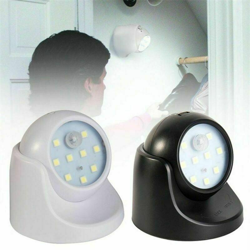 360° Battery Operated Indoor Outdoor Garden Motion Sensor Security Led Light New - White