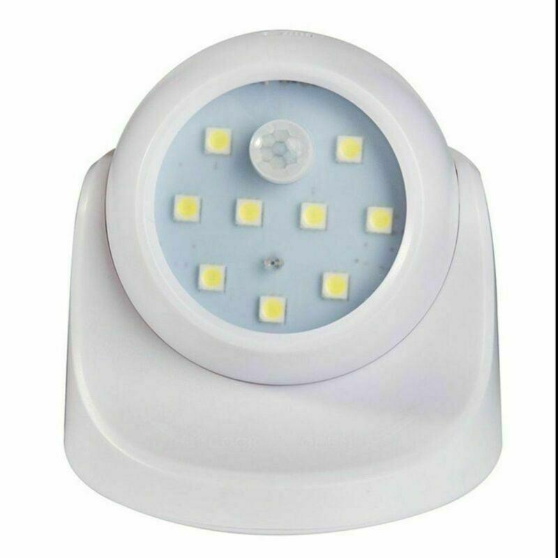 360° Battery Operated Indoor Outdoor Garden Motion Sensor Security Led Light New - White