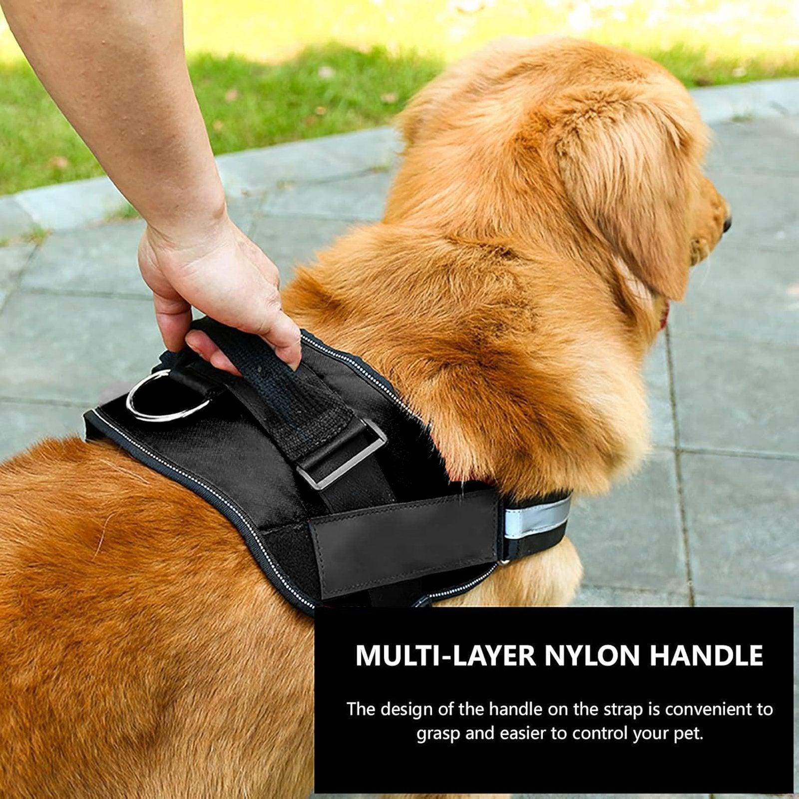 Adjustable Dog Vest Harness for Small Medium Dogs Comfortable No Pull Design - Black-L