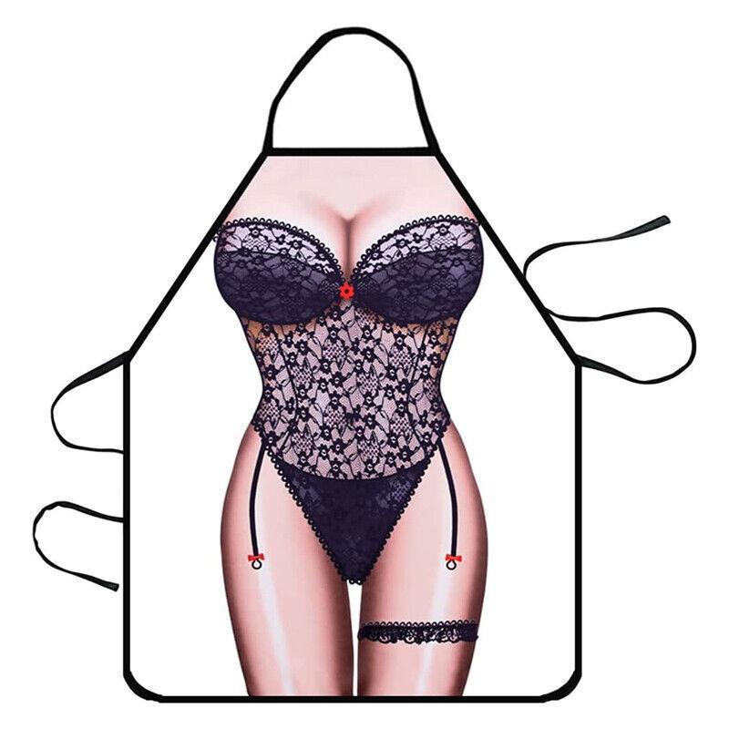 Funny Adult Men Women Novelty Aprons Party Game Cooking Kitchen BBQ Baking - Sexy Lace