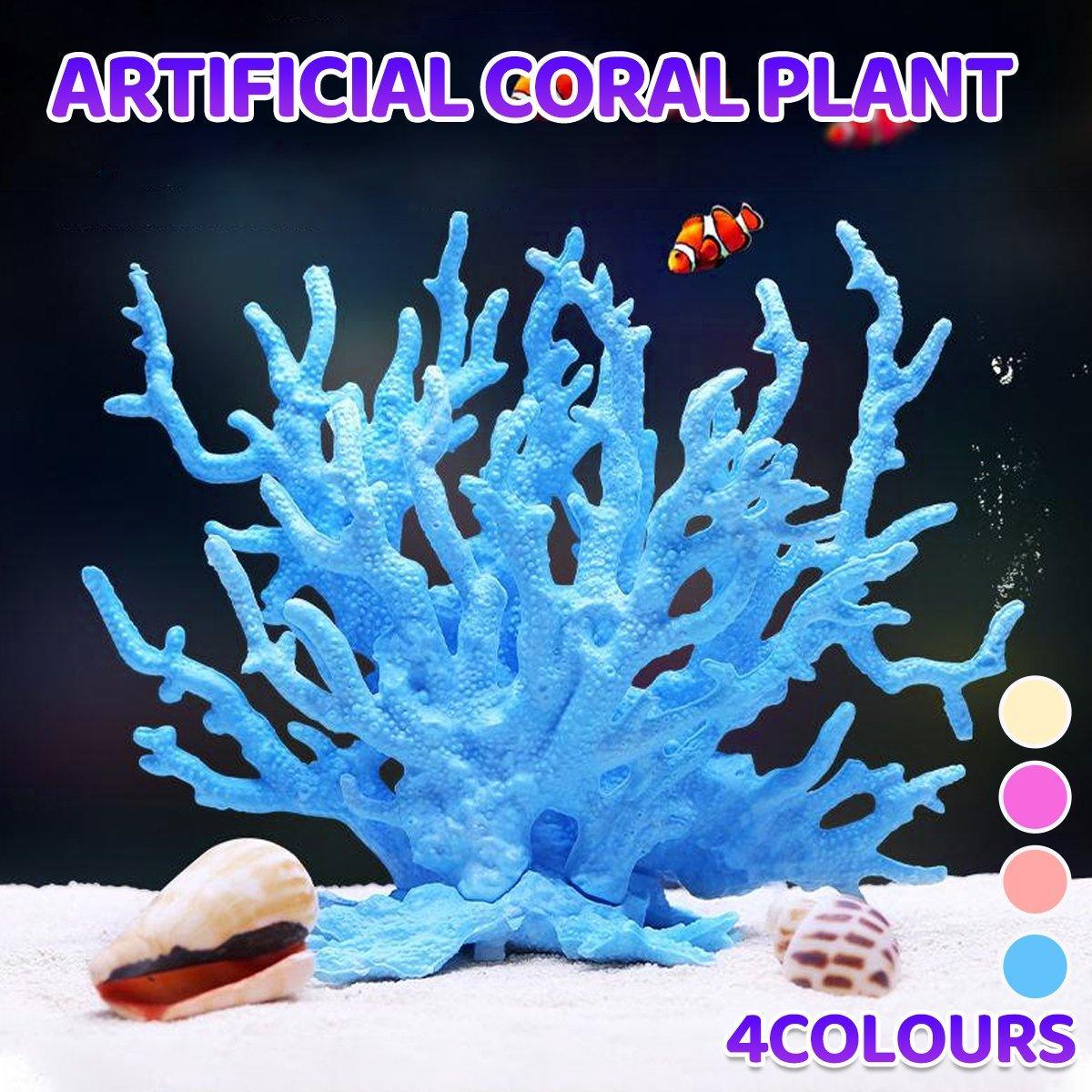 Soft Coral Realistic Water Plants Aquarium Decoration Fish Tank Seawater Set - Blue