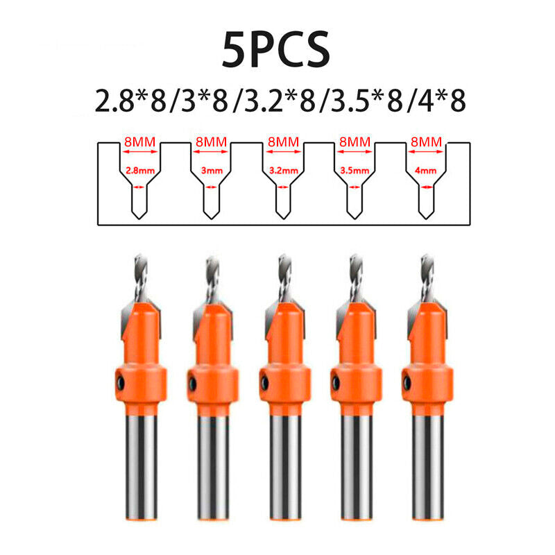 Hexagon Shank Countersink Drill Bit Woodworking Screw Wood Hole Drill Bit 8Mm
