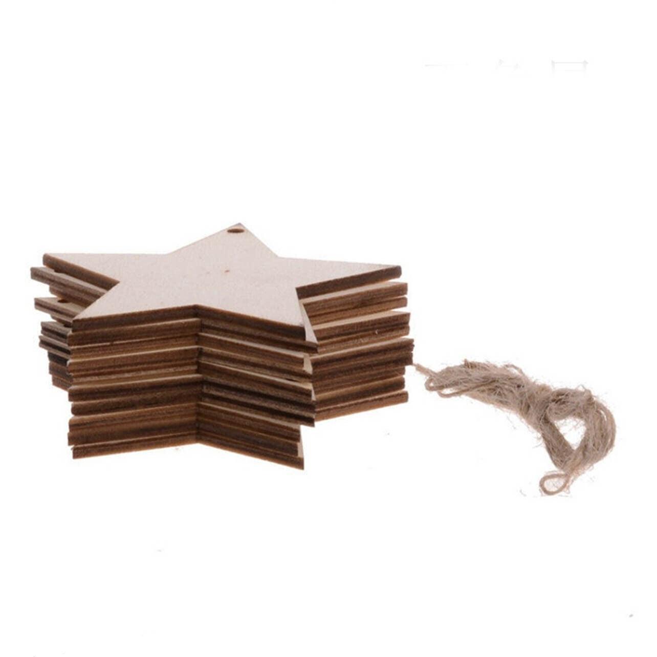 Wooden Christmas Hanging Ornament for Tree DIY Craft Decoration 10pcs - Christmas Tree