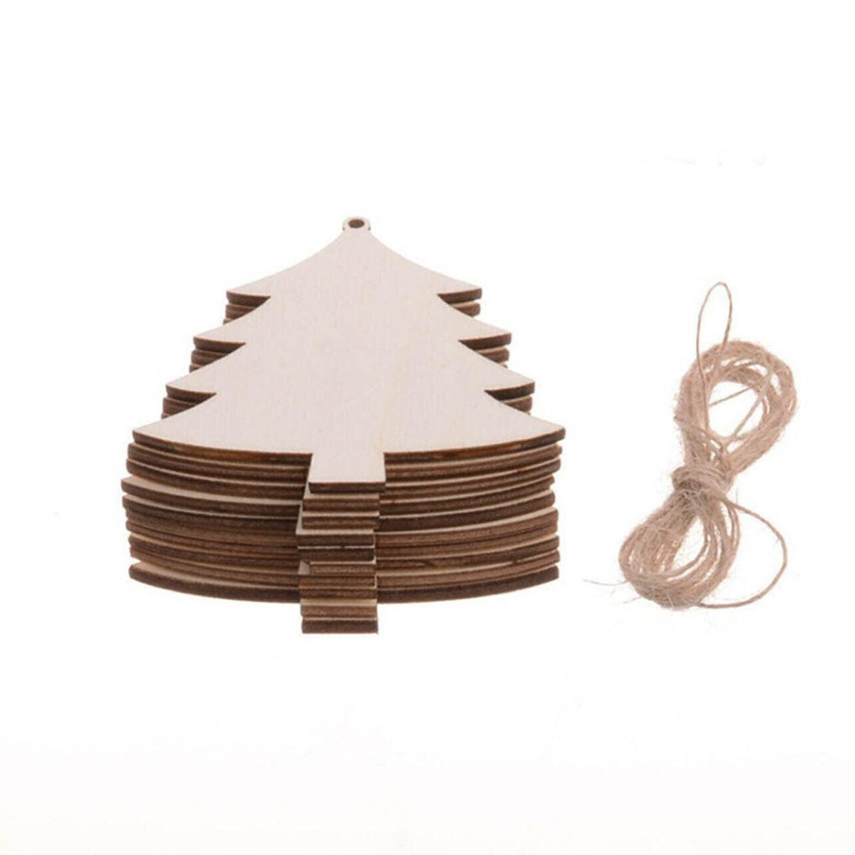 Wooden Christmas Hanging Ornament for Tree DIY Craft Decoration 10pcs - Christmas Tree