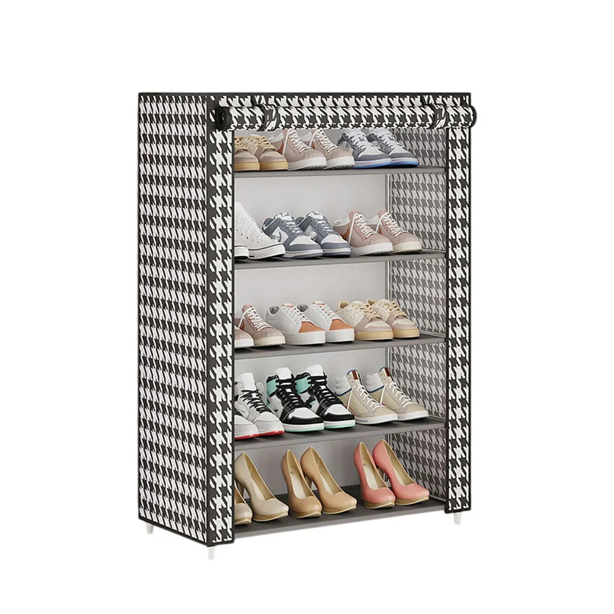 1-Piece Covered Multi-Tier Shoe Storage Rack