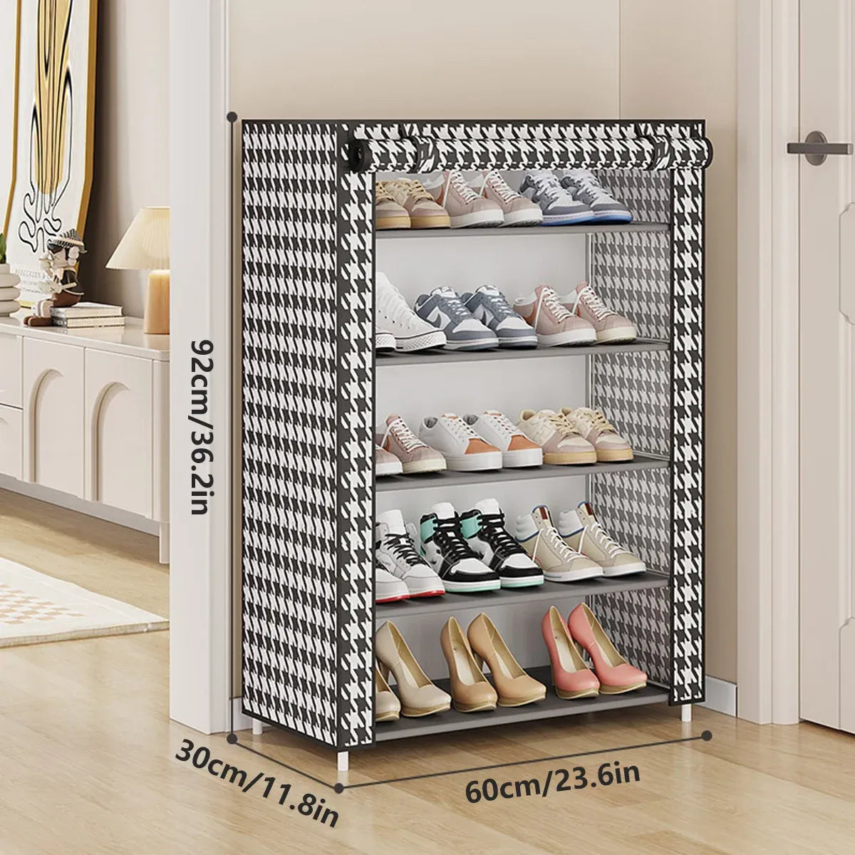 1-Piece Covered Multi-Tier Shoe Storage Rack