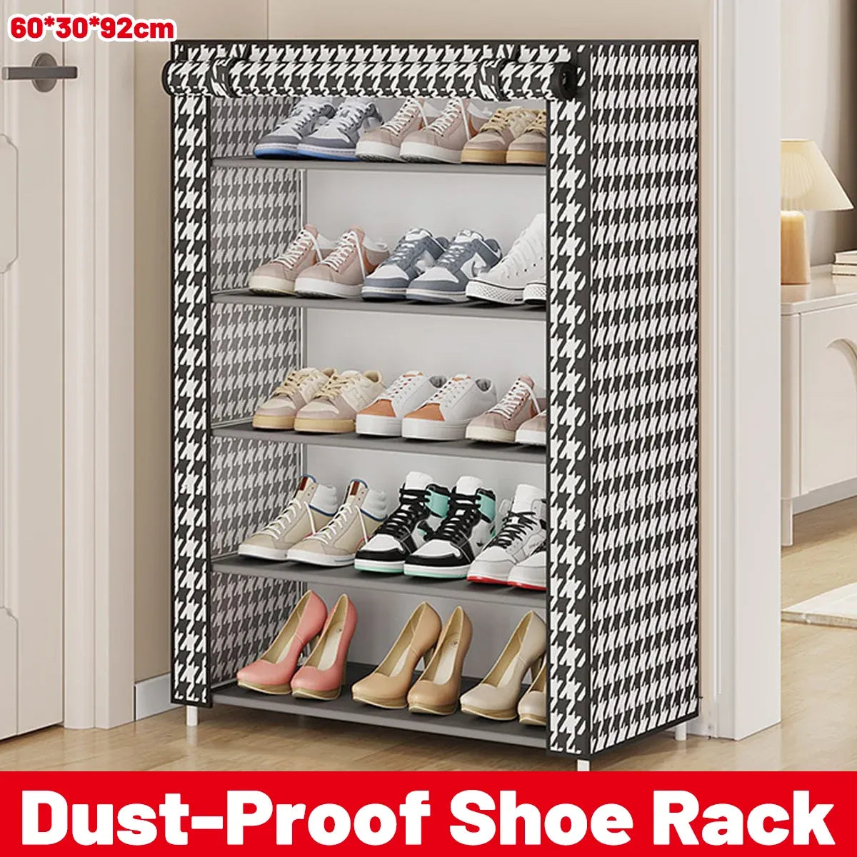 1-Piece Covered Multi-Tier Shoe Storage Rack