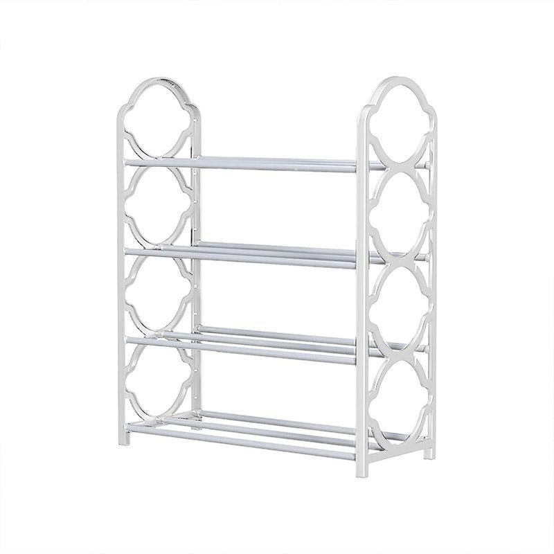 Four Layer Shoe Rack Storage Organizer Multi Tier Shoe Shelf for Entryway Closet - Pink