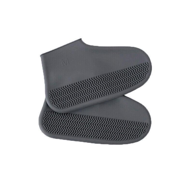 Shoe Cover Waterproof Silicone Non Slip Rain Water Rubber Foot Boot Overshoe L Size - Black