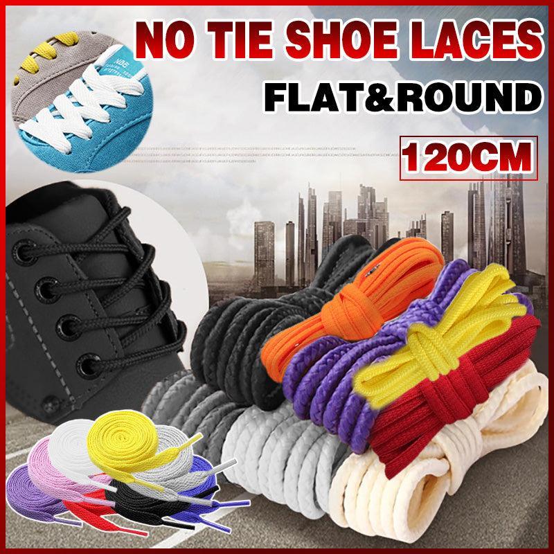 Shoelaces Colorful Coloured Flat Round Oval Bootlace Sneaker Shoe Laces - Oval-White