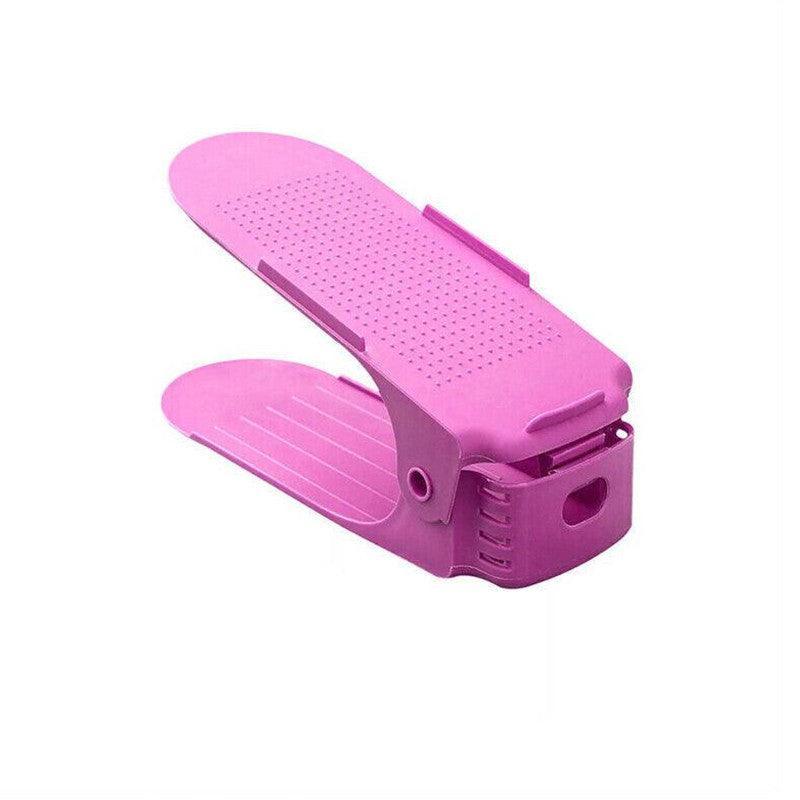 20X Shoe Rack Display Case Box Adjustable Slots Organizer Storage Holder - Blue