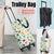 Lightweight Folding Shopping Cart Trolley with Wheels Retractable Tote Bag - Black-Big