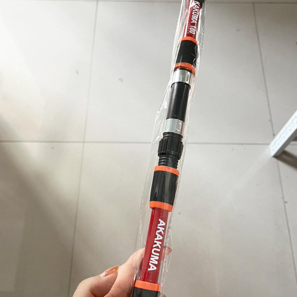 Telescopic Fishing Rod Lightweight Portable Sea Casting Rod Durable Glass Steel - Red