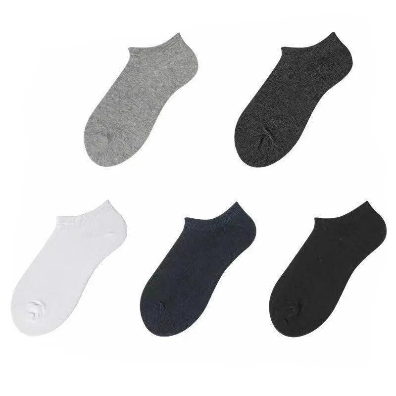 Nanjiren 5 Pairs Socks Mens Men Low Cut Socks Ankle Soft Cotton Trainer Sport - Light Grey 5 Pairs