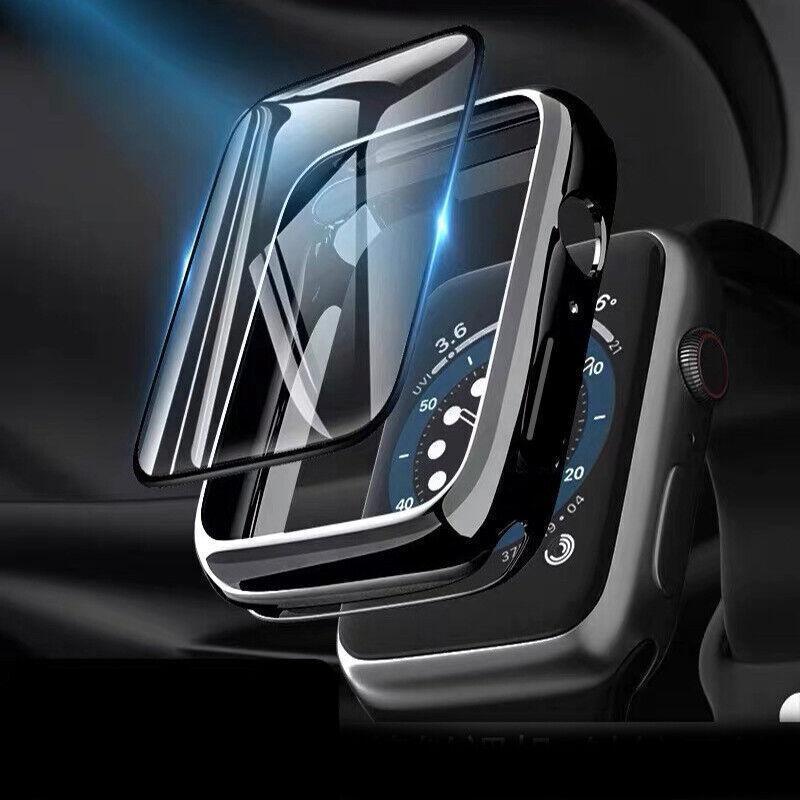For Apple Watch iWatch Series SE 6 5 4 3 2 1 Case Full Glass Cover 40mm - Black