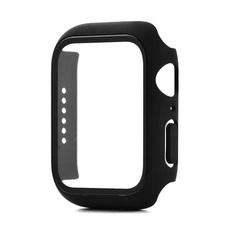 For Apple Watch iWatch Series SE 6 5 4 3 2 1 Case Full Glass Cover 40mm - Black
