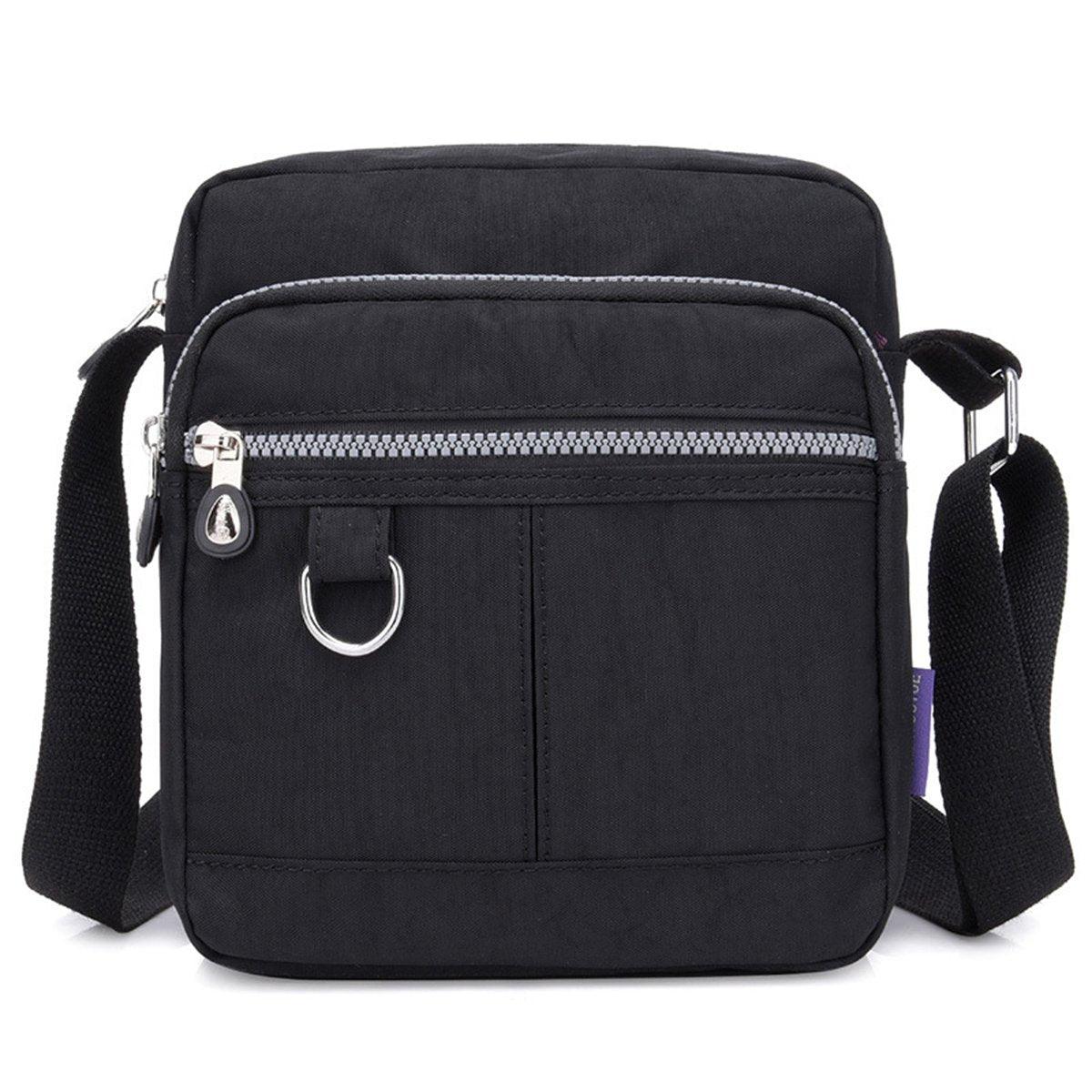 Ladies Shoulder Bag Nylon Fabric Lightweight Crossbody Small Casual Handbag - Dark Blue