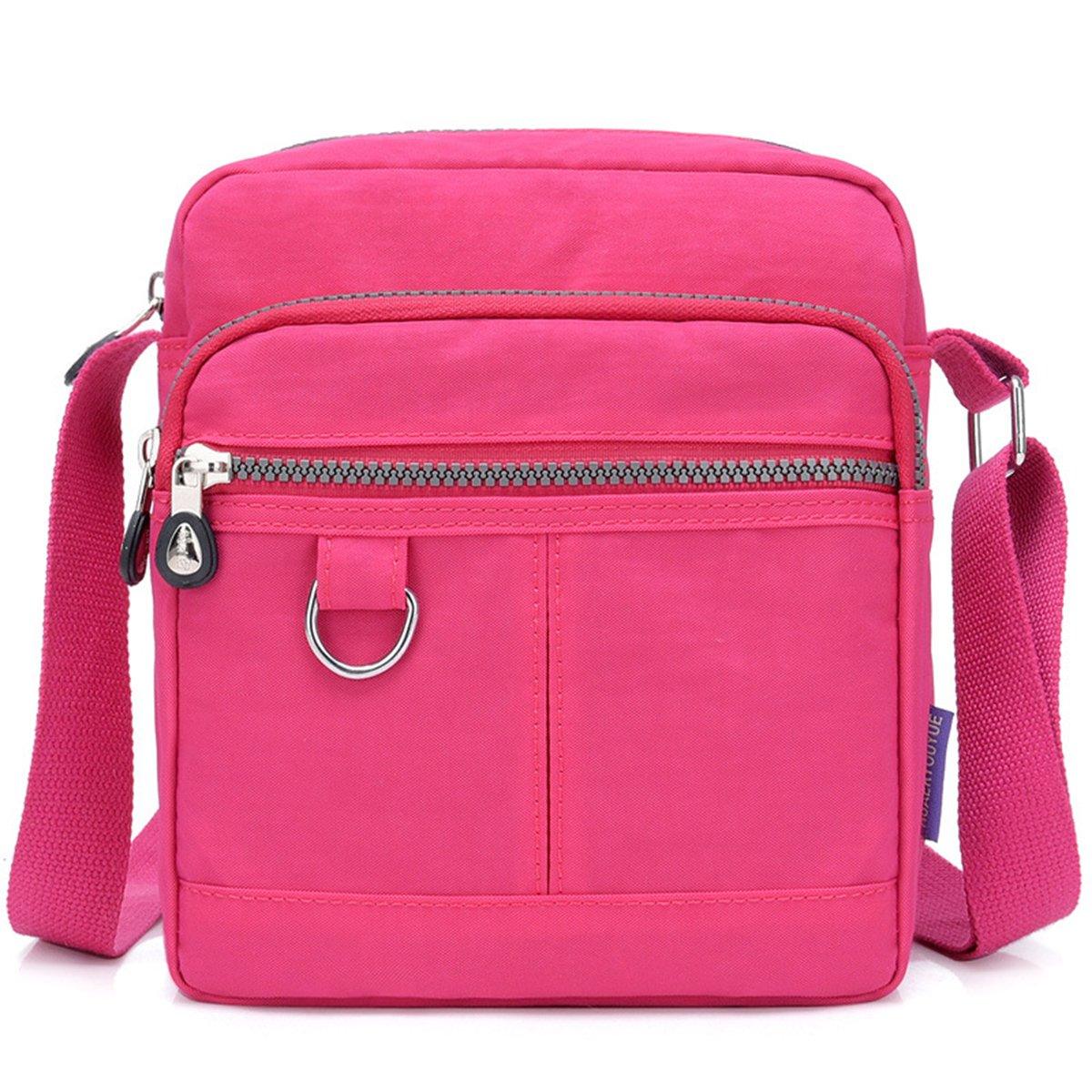 Ladies Shoulder Bag Nylon Fabric Lightweight Crossbody Small Casual Handbag - Purple