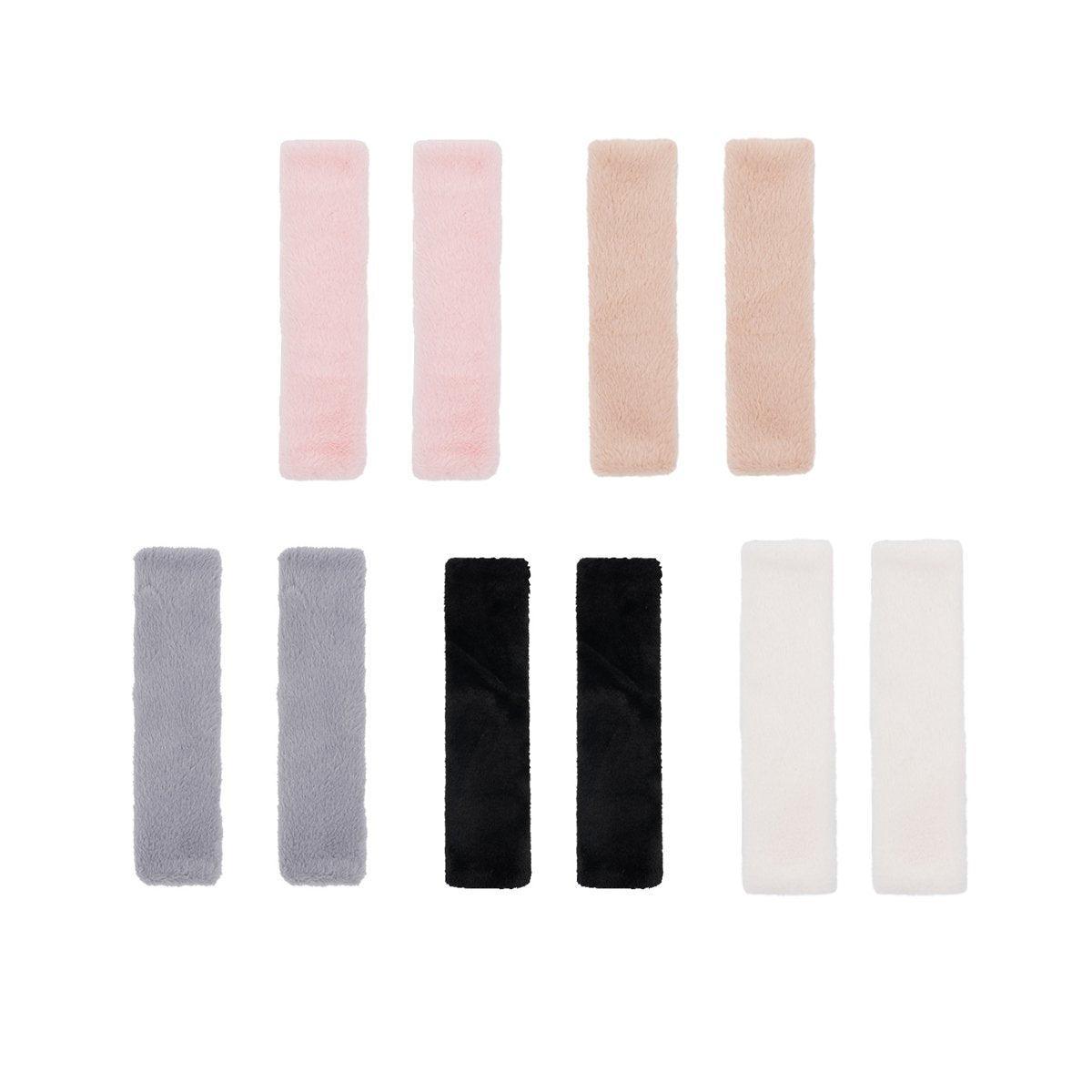 Winter Plush Shoulder Strap Cover Neck Cushion Pad for Comfortable Car Travel 2PCS - Grey