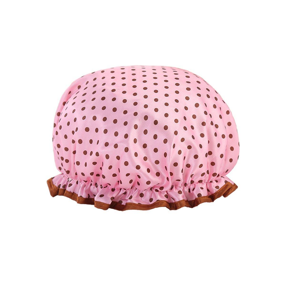 Woman Shower Cap Reusable Long Hair Large Turban Bathroom Waterproof Hair Cap - Black Background