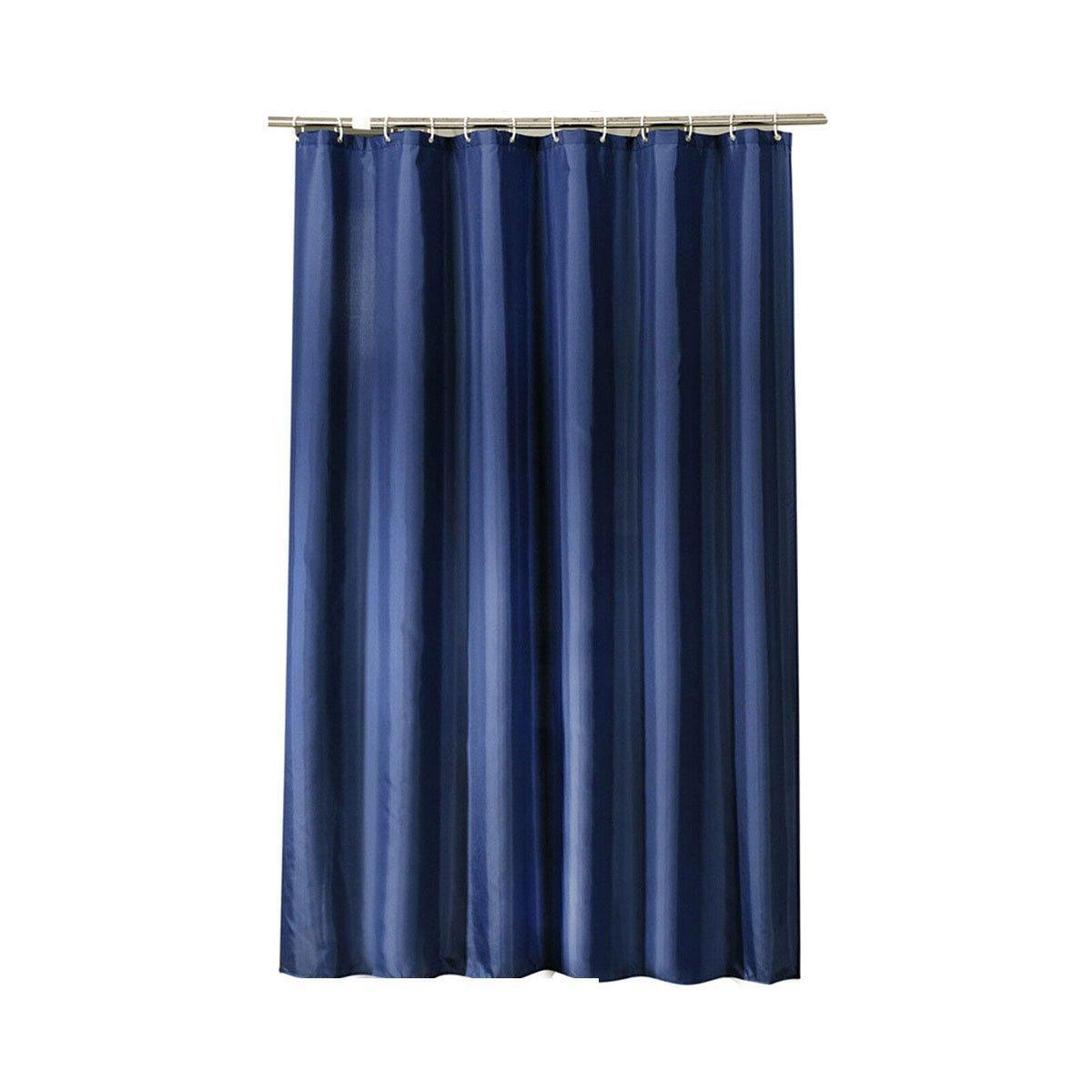 Solid Color Waterproof Shower Curtain Bathroom Decor Resistant Fabric Liner - Blue