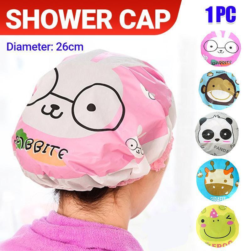 Reusable Women Girls Hair Wrap Waterproof Shower Bath Shower Cap Hat - Monkey