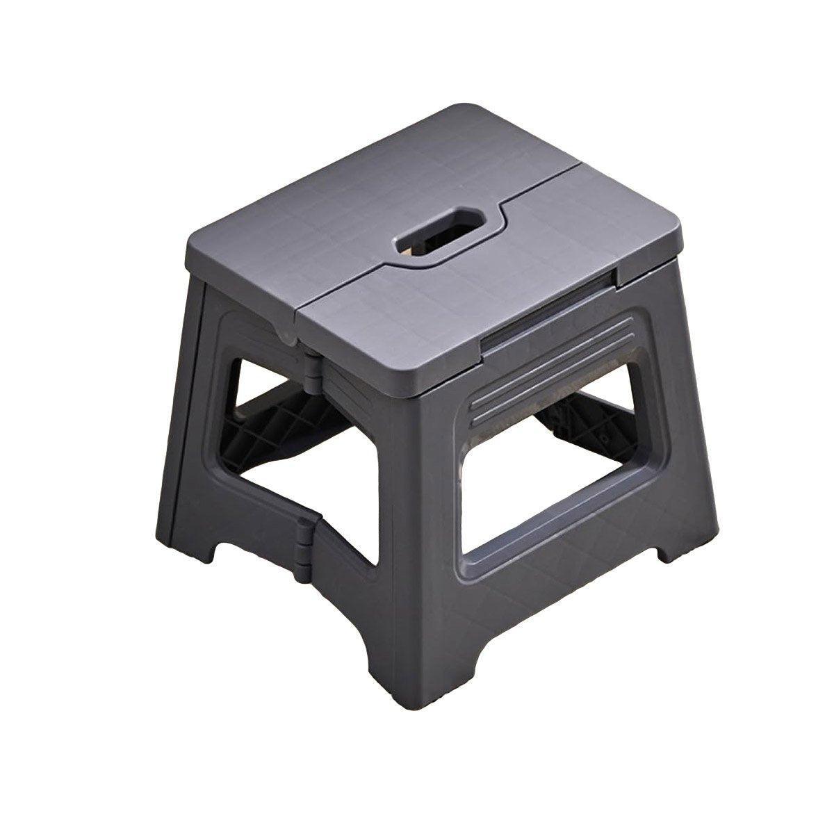 Portable Adjustable Folding Plastic Stool Retractable Outdoor Fishing Chair - Grey