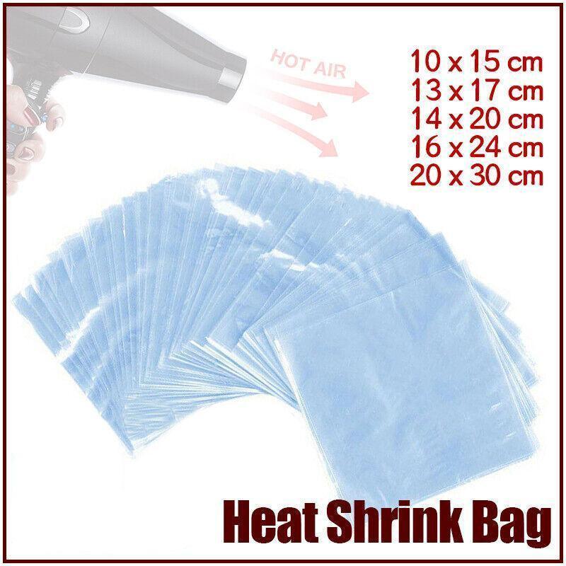 100X Heat Shrink PVC Bags Wrap Film for Gift Crafts &amp; Soap - 16x24cm
