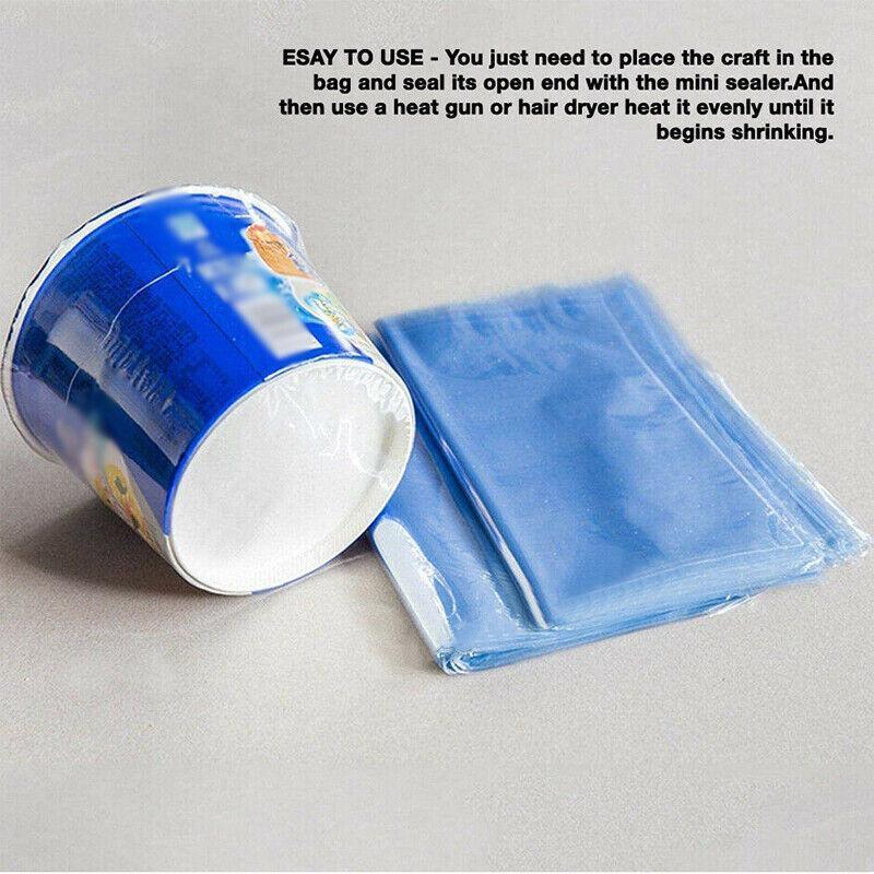 100X Heat Shrink PVC Bags Wrap Film for Gift Crafts & Soap - 16x24cm
