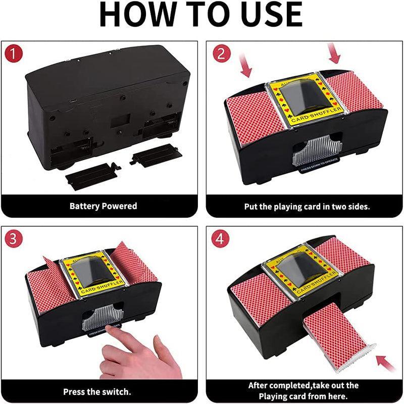 2 Deck Automatic Card Shuffler for Poker Casino Home Game Use