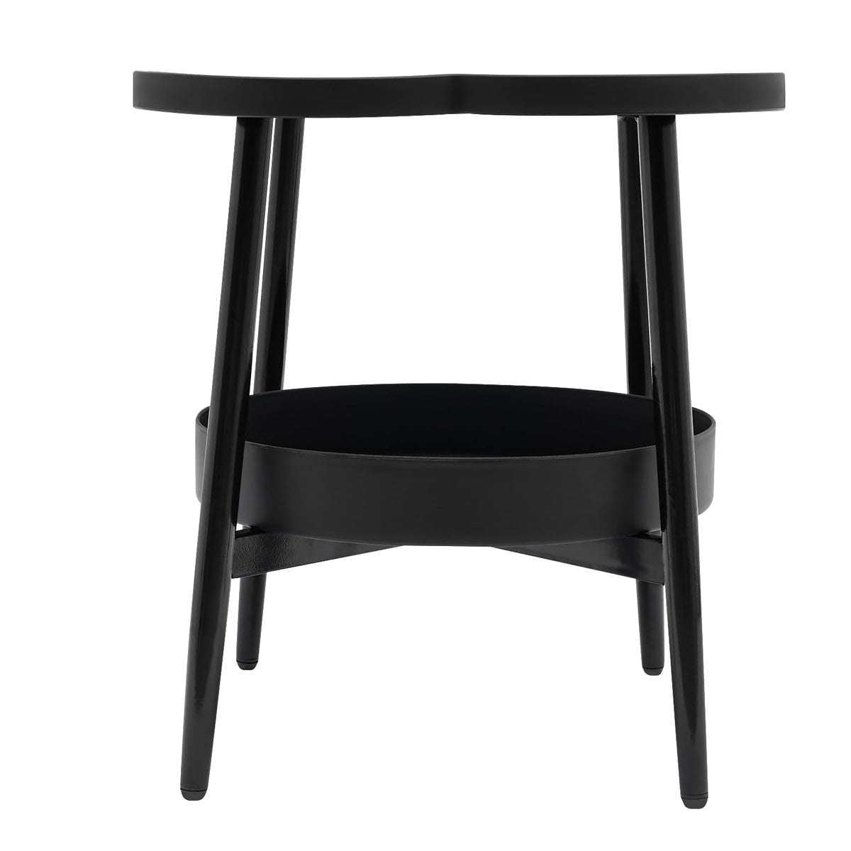 Trendy Black Round Coffee Side Table Modern Minimalist End Table for Living Room