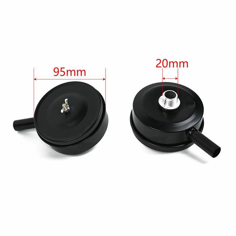 2 Pcs Compressor Male Threaded 20Mm Air Intake Silencer Filter Black Metal Shell