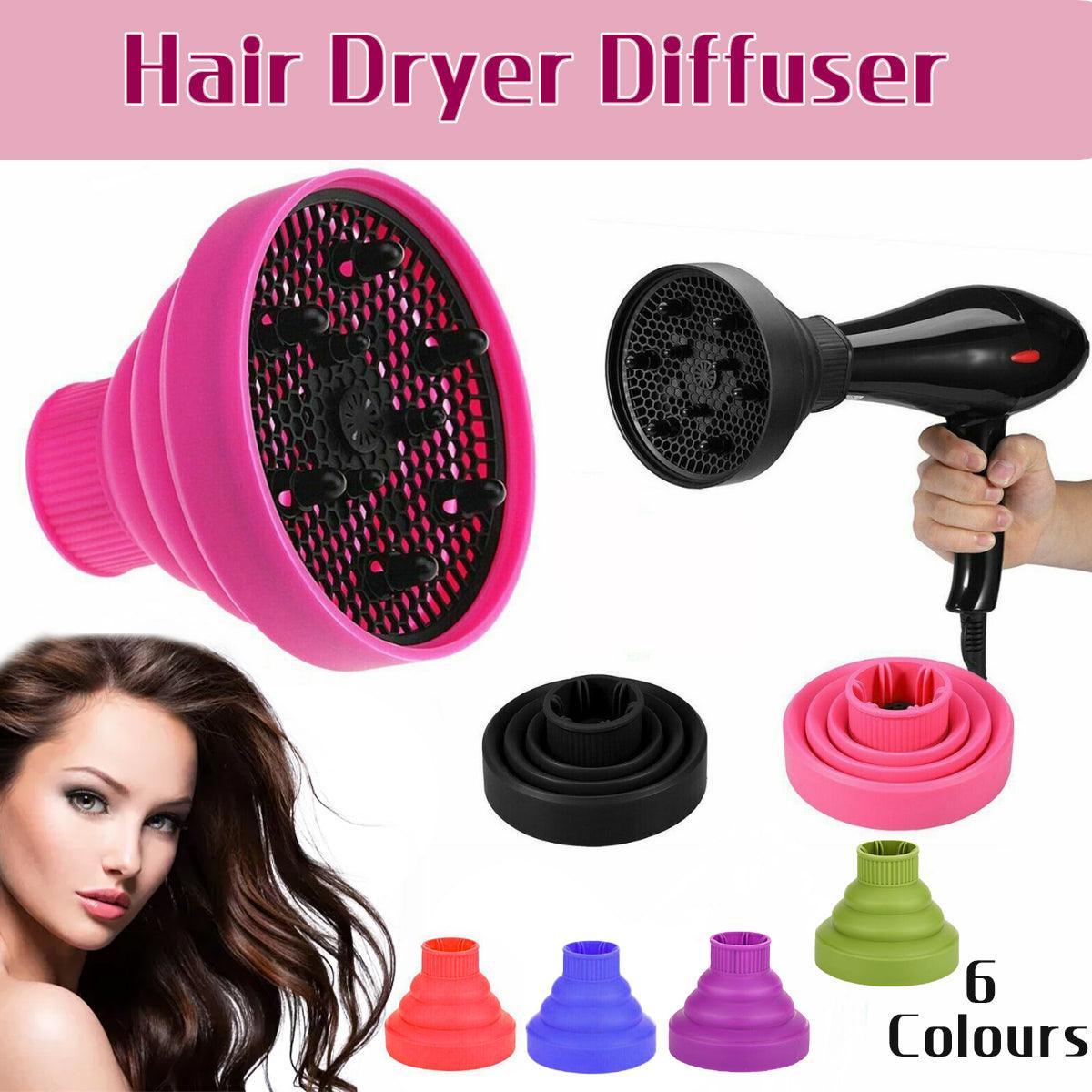 Foldable Hair Dryer Diffuser Universal Silicone Nozzle for Curly Hair Styling - Green