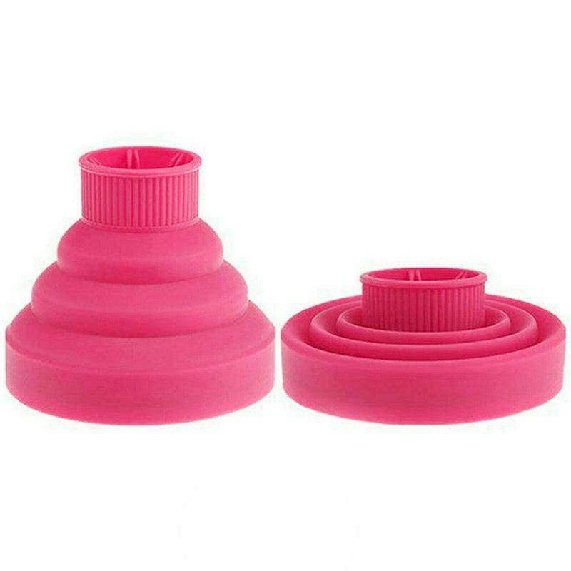 Foldable Hair Dryer Diffuser Universal Silicone Nozzle for Curly Hair Styling - Red