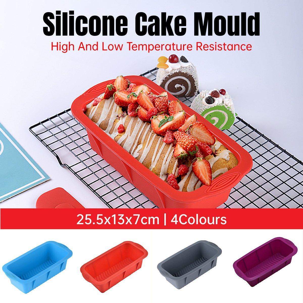 High Temperature Resistant Rectangular Silicone Cake Mold Baking Pan for Kitchen - Blue