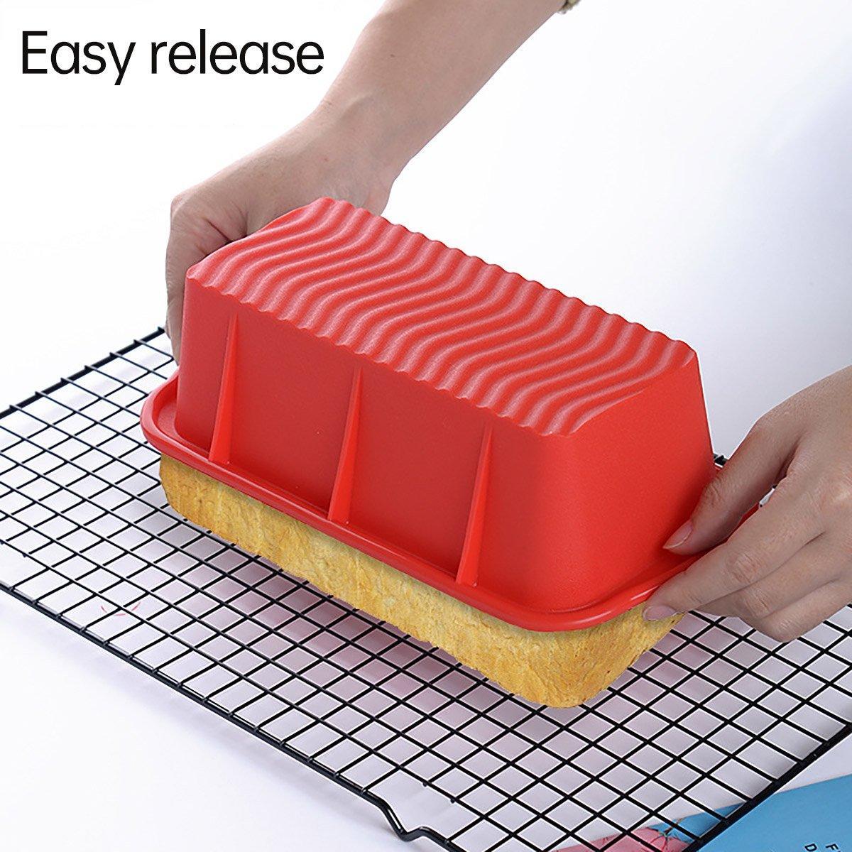 High Temperature Resistant Rectangular Silicone Cake Mold Baking Pan for Kitchen - Grey