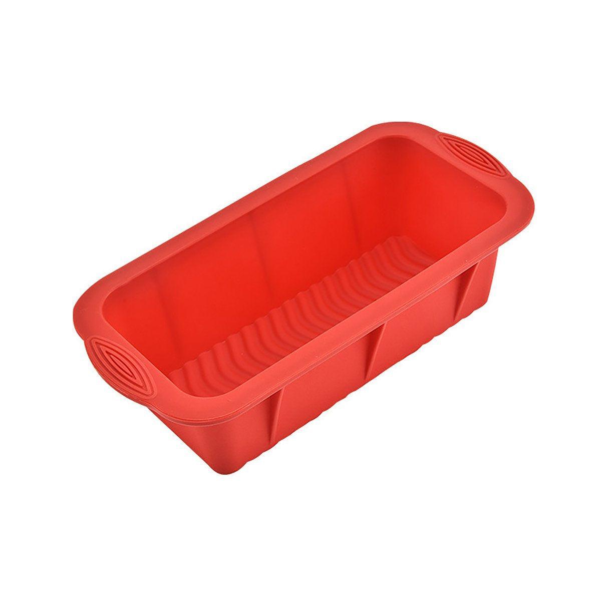 High Temperature Resistant Rectangular Silicone Cake Mold Baking Pan for Kitchen - Red