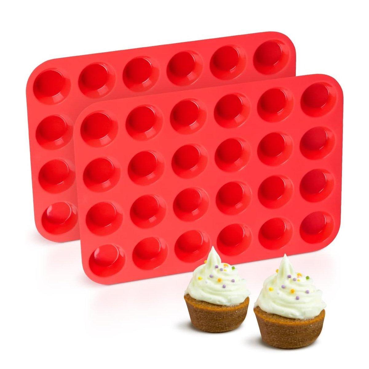 2pcs 24 Hole Round Silicone Cake Baking Pan DIY Baking Mold for Easy Cake Making