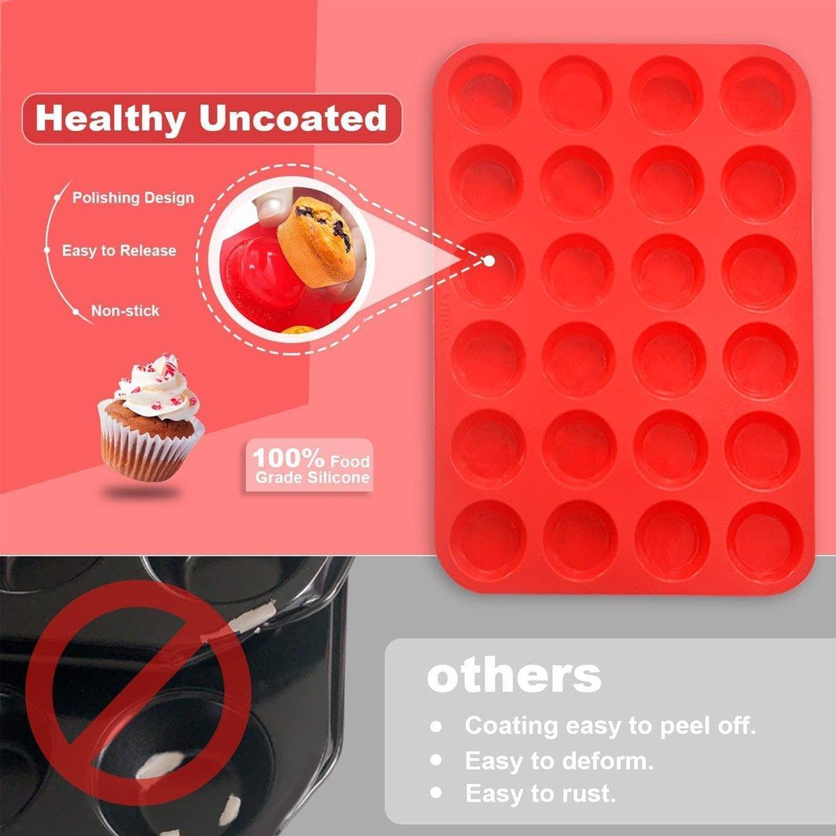 2pcs 24 Hole Round Silicone Cake Baking Pan DIY Baking Mold for Easy Cake Making