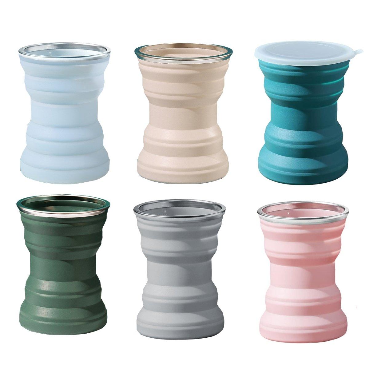 Silicone Folding Travel Mug Portable Retractable Collapsible Mug Outdoor Camping - Sakura Pink