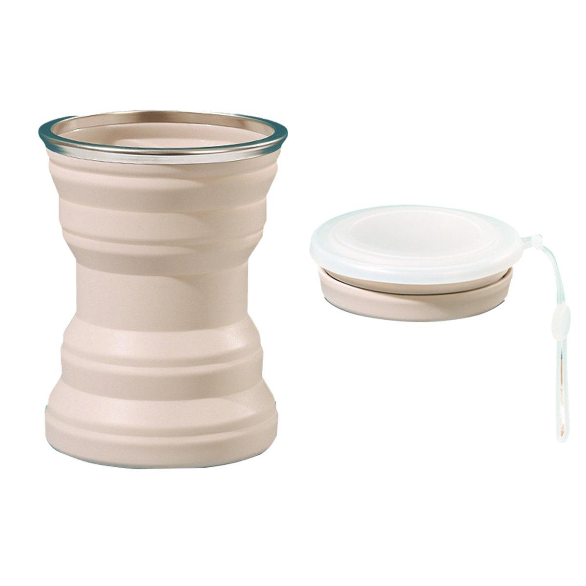 Silicone Folding Travel Mug Portable Retractable Collapsible Mug Outdoor Camping - Sakura Pink