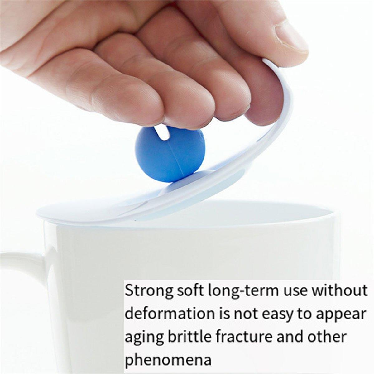 6PCS Silicone Tea Cup Lids Leak Proof Dustproof Universal Drink Covers for Mugs