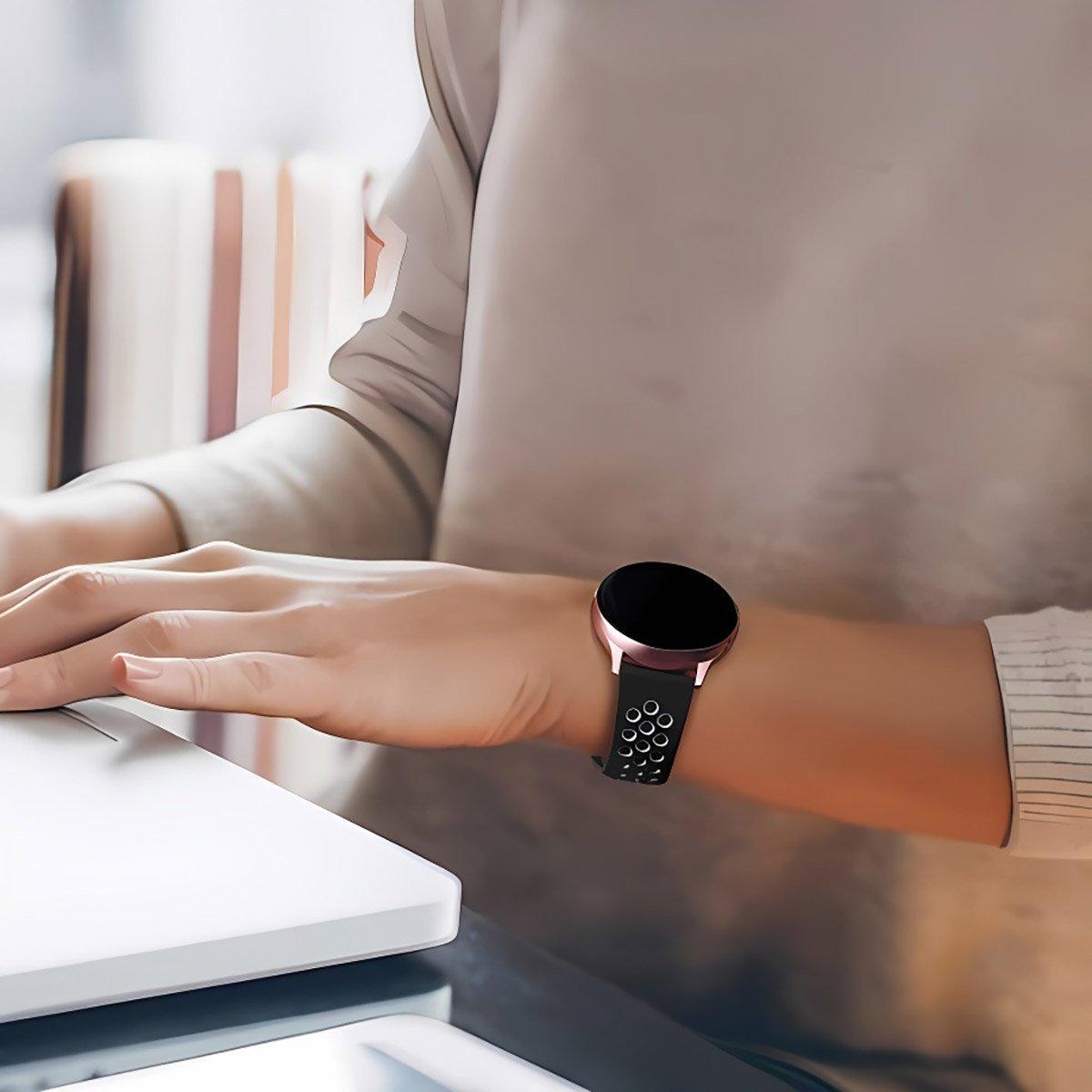 22mm 20mm Silicone Sports Watch Band for Samsung Huawei Huami Two-Tone Strap - 20mm-Blue