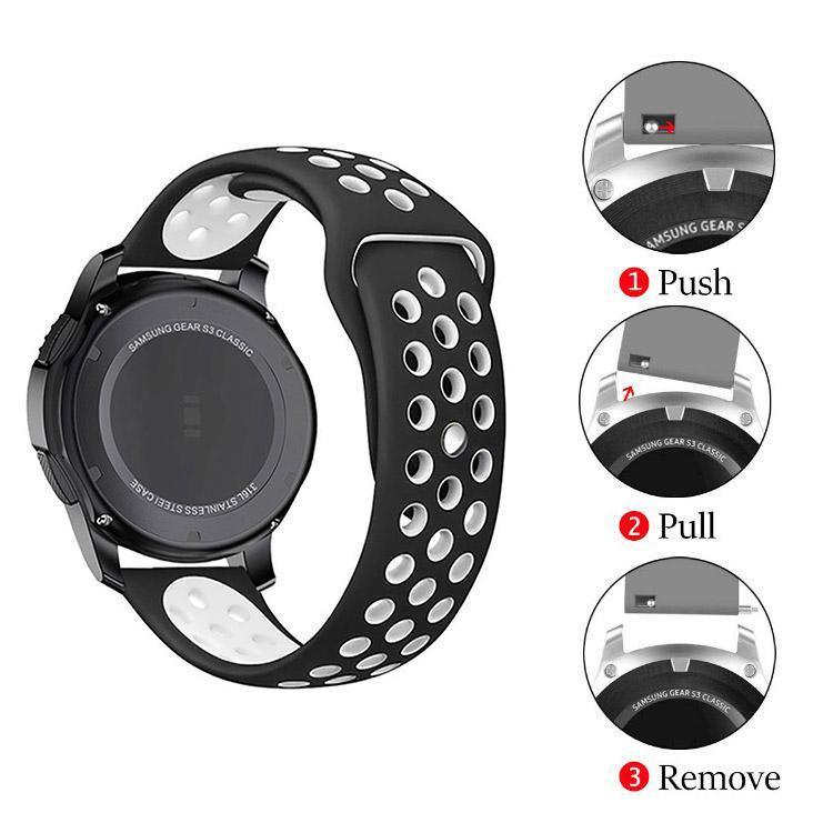 22mm 20mm Silicone Sports Watch Band for Samsung Huawei Huami Two-Tone Strap - 20mm-Green