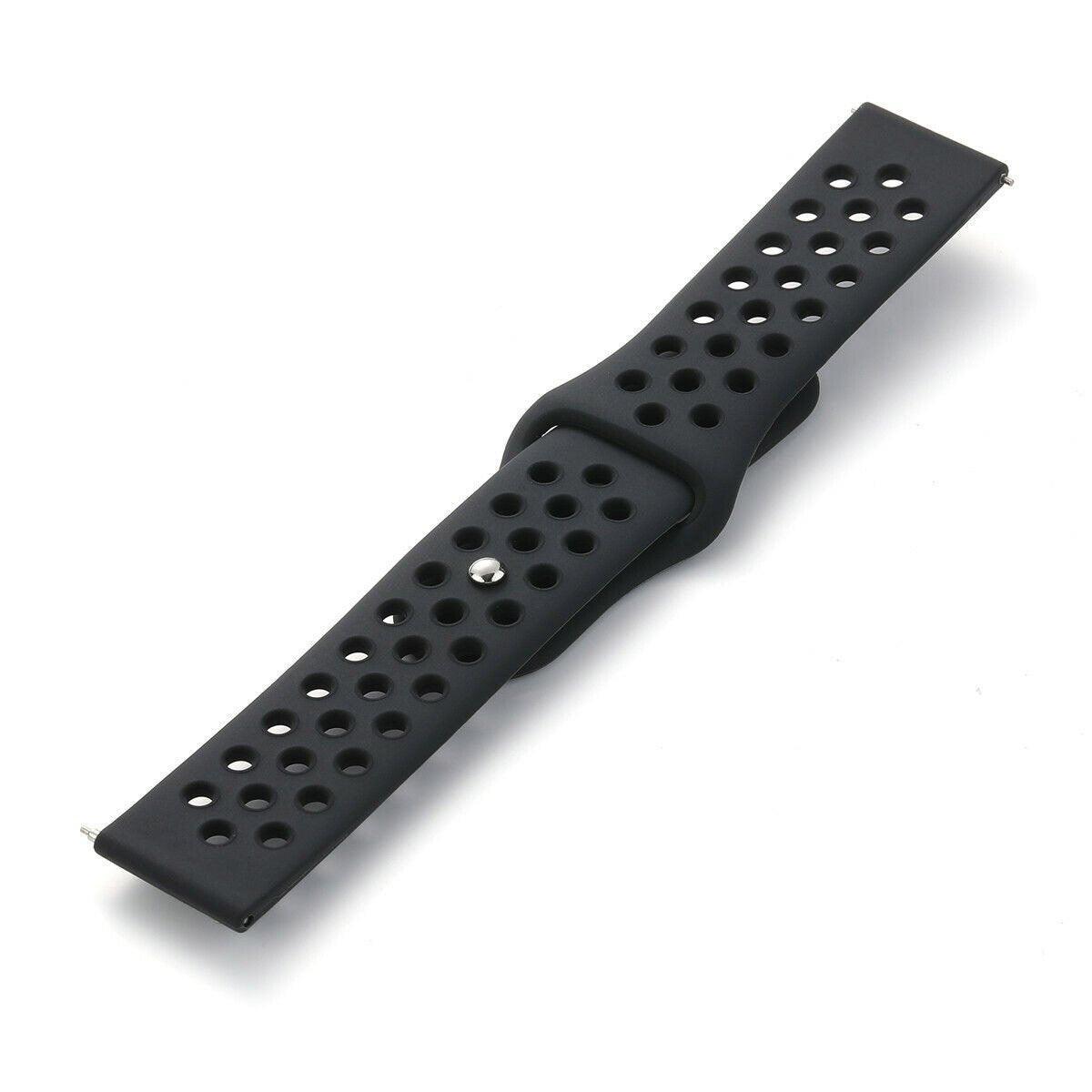 22mm 20mm Silicone Sports Watch Band for Samsung Huawei Huami Two-Tone Strap - 22mm-Blue